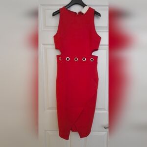 Soprano Red Mini Dress with  Eyelets Size M